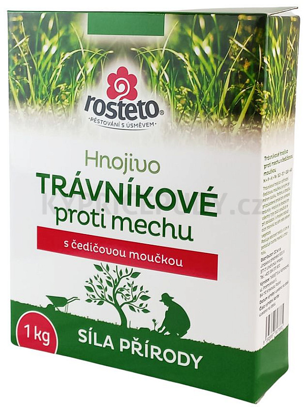 Hnojivo Rosteto s čedičovou moučkou - trávníkové proti mechu 1 kg